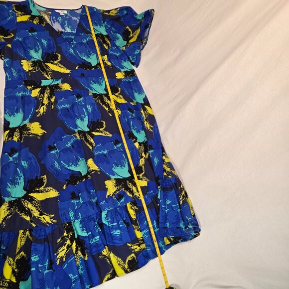 CHRISTOPHER JOHN ROGERS Blue Printed Puff Tired Dress Size 24W/26W New NO Tags! - Picture 13 of 16